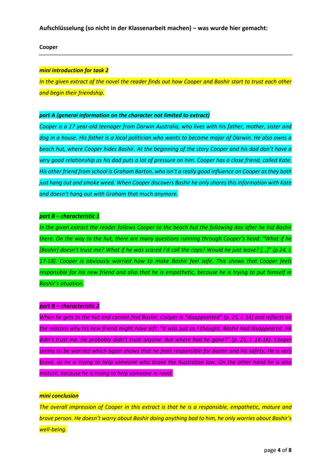 Coast to Coast — Summery and Characterisation
Name: Study_Queen
Englisch Klasse 9 Zusammenfassung
Summery and Characterisation
Coast to Coas