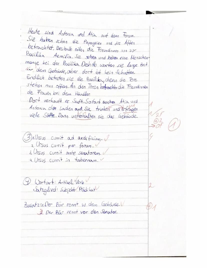 Nomen mihi est
KA2
2. Klassenarbeit
1. Übersetzung (50%)
Übersetze diesen Text in angemessenes Deutsch!
Die Freundinnen Antonia und Atia sin