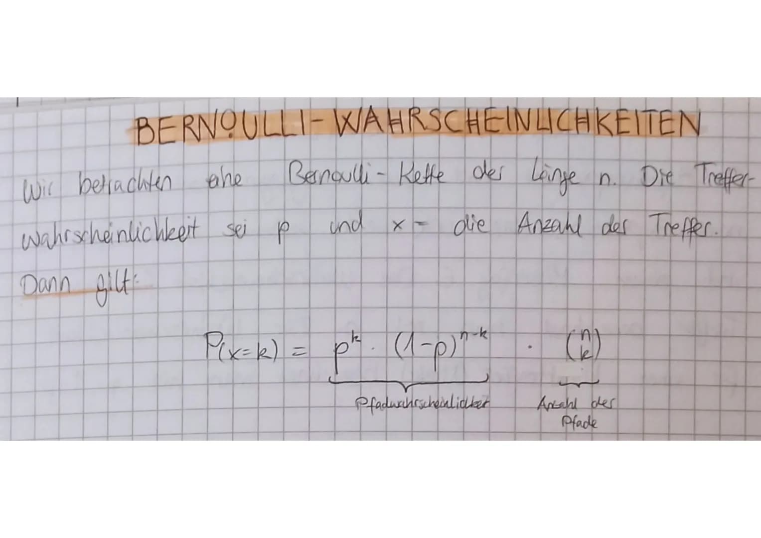 BERNOULLI-EXPERIMENT
Ein Zufallsexpoiment will
zwei Ausgängen nennt man Ber-
noulli-Experiment. Man unterscheidet zwischen einem Erfolg E
ei