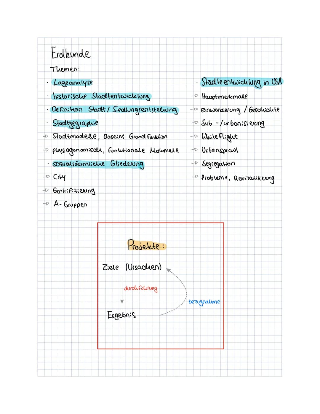 Erdkunde
Themen:
Lageanalyse
historische Stadtentwicklung
• Definition Stadt / Siedlungsentstehung
Stadtgegraphie
Stadtmodelle, Daseins Grun