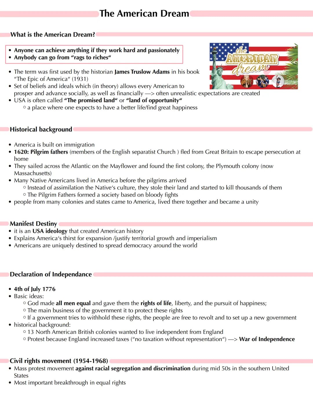 What is the American Dream?
The American Dream
• Anyone can achieve anything if they work hard and passionately
Anybody can go from "rags to