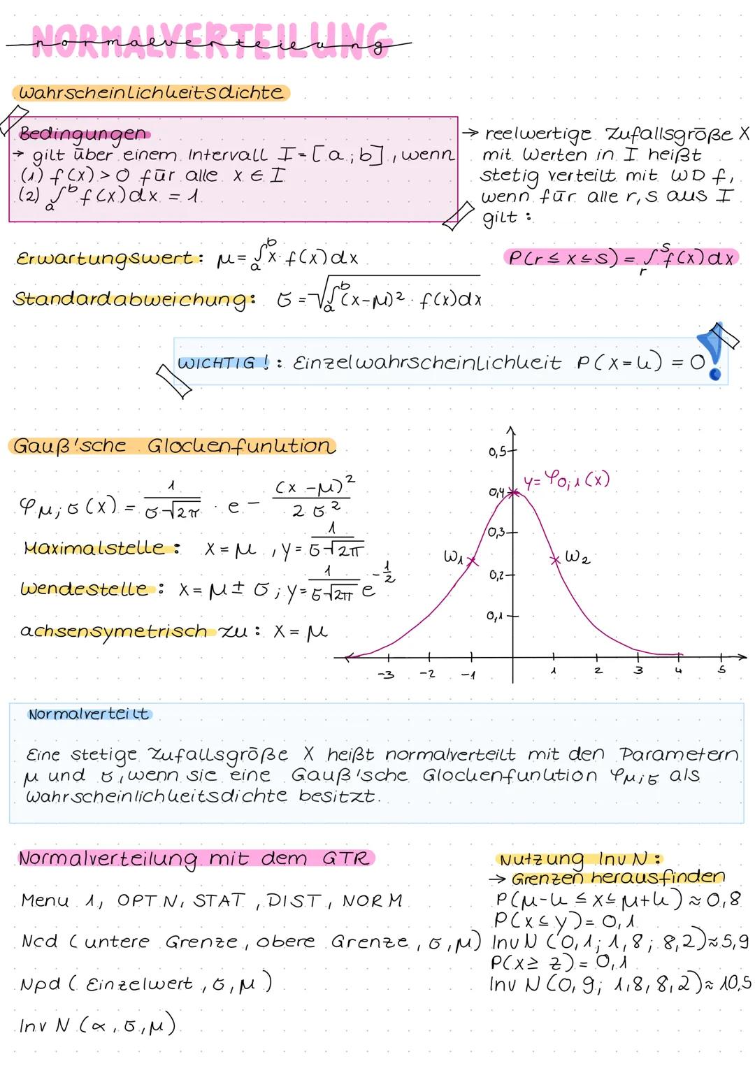 BINOMIALVERTELLUNG
Bedingungen:
→ jeder Versuch ist ein Bernoulli - Versuch
→ Versuchs wiederholungen sind unabhängig.
→ Anzahl n. d. Versuc