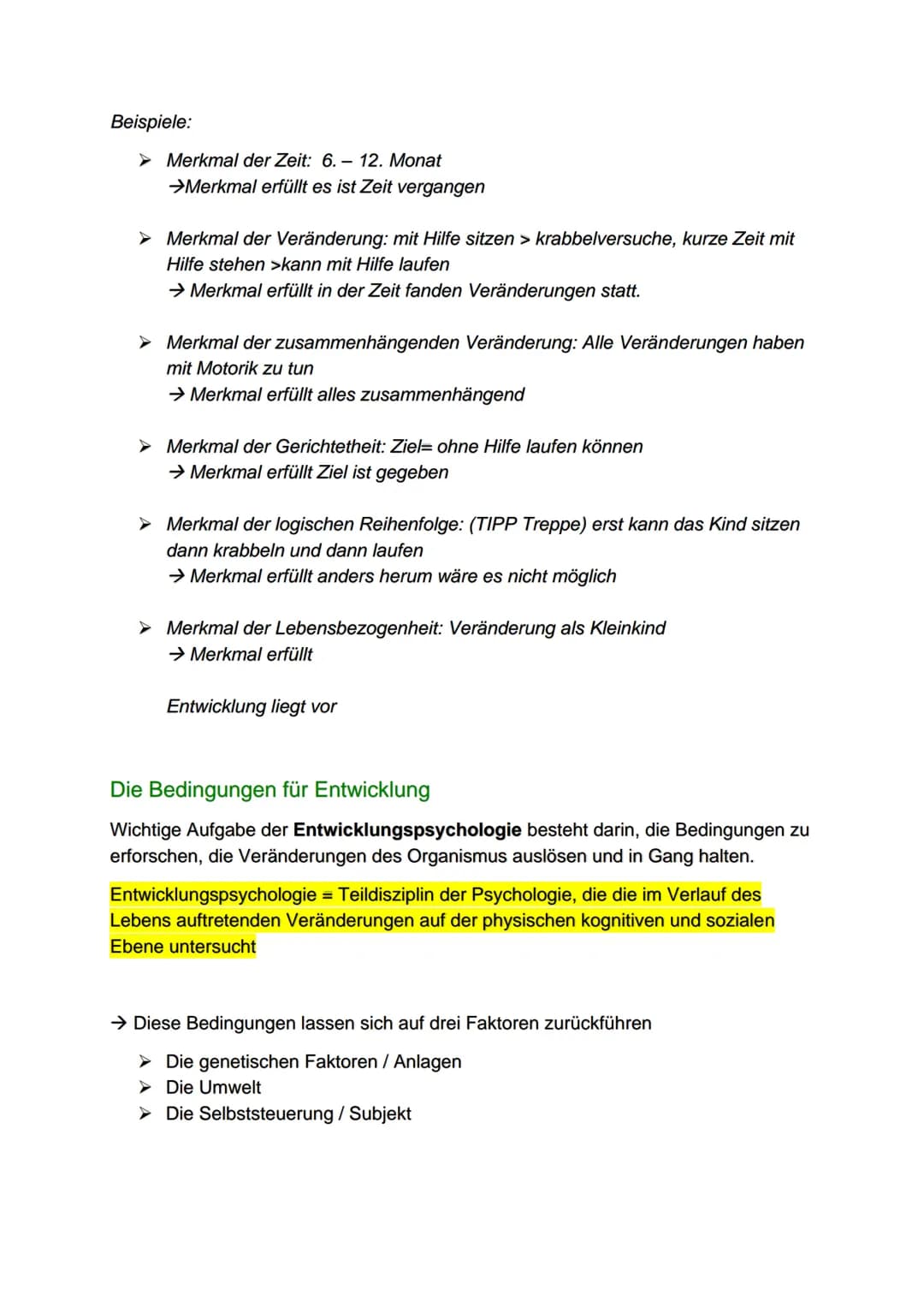 Definition
Der Begriff Entwicklung:
PäPsy EP
Unter Entwicklung versteht man Veränderungen des Erlebens und Verhaltens im
Laufe des Lebens
Di