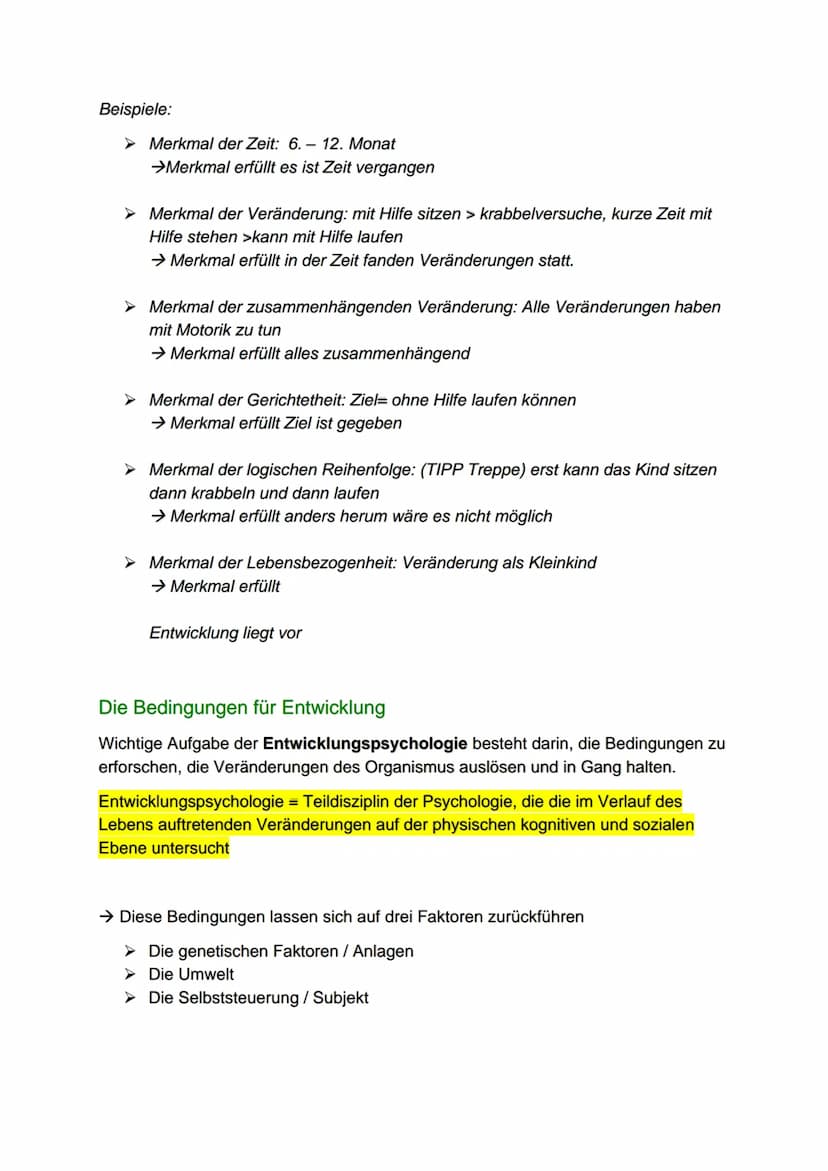 Definition
Der Begriff Entwicklung:
PäPsy EP
Unter Entwicklung versteht man Veränderungen des Erlebens und Verhaltens im
Laufe des Lebens
Di
