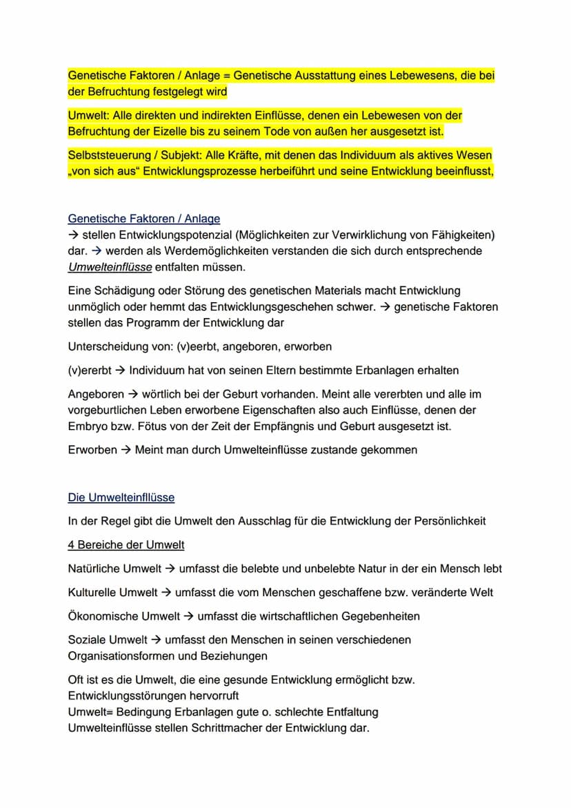 Definition
Der Begriff Entwicklung:
PäPsy EP
Unter Entwicklung versteht man Veränderungen des Erlebens und Verhaltens im
Laufe des Lebens
Di