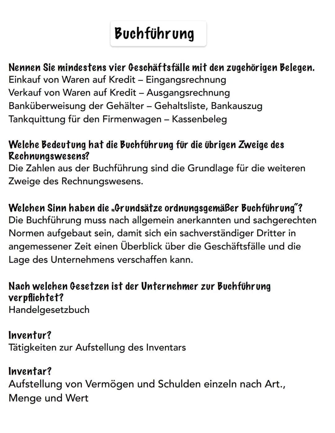 Buchführung Buchführung
Was ist eine Buchführung?
Die Buchführung ist eine planmäßige, lückenlose und geordnete
Aufzeichnung aller Geschäfts