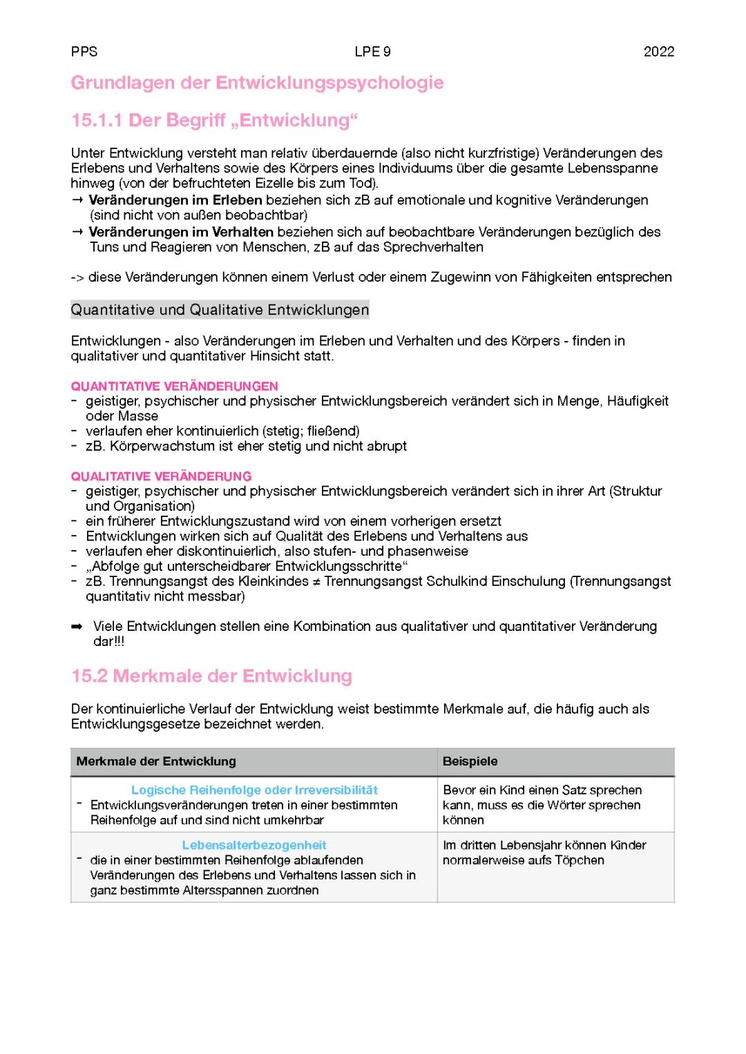 Grundlagen der Entwicklungspsychologie