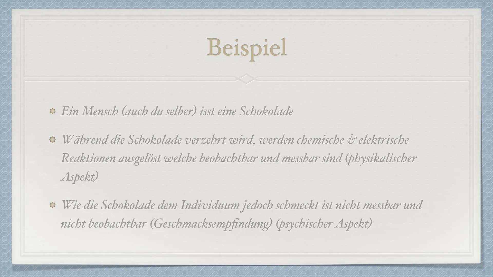 Das Leib-Seele-Problem
Eine Präsentation von Anisa S. und Senita K. Was ist das Leib-Seele-Problem?
Philosophischer Diskurs über den Zusamme