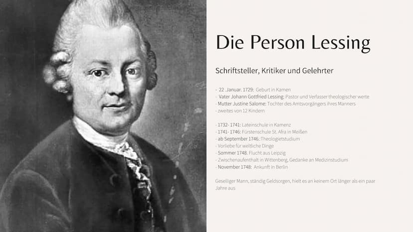 SCHMIDT GLITZNER- HISTORIKER
Lessing war ein außergewöhnlicher Mann, der in seiner Zeit voraus und dennoch
in ihr verhaftet war. DIE PERSON 