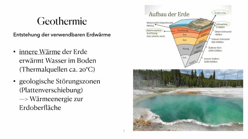 Geothermie ●
●
●
●
• Vor- Nachteile
Zukunftsperspektiven
●
Entstehung
Gewinnung der Energie
Nutzung Deutschland und Weltweit
Raumbeispiel Is
