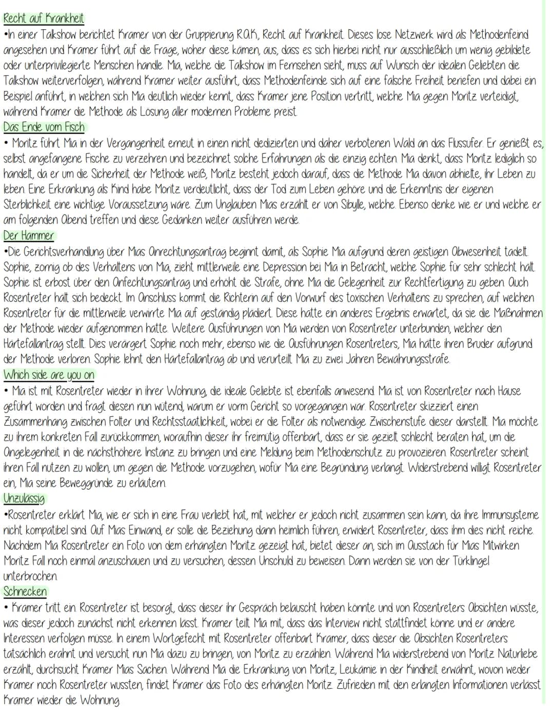 Juli Zeh - Corpus Delicti Ein Prozess
Zusammenfassung:
Das Vorwort
• aus Schrift von Heinrich Kramer -> Gesundheit als höchstes Ziel des Men