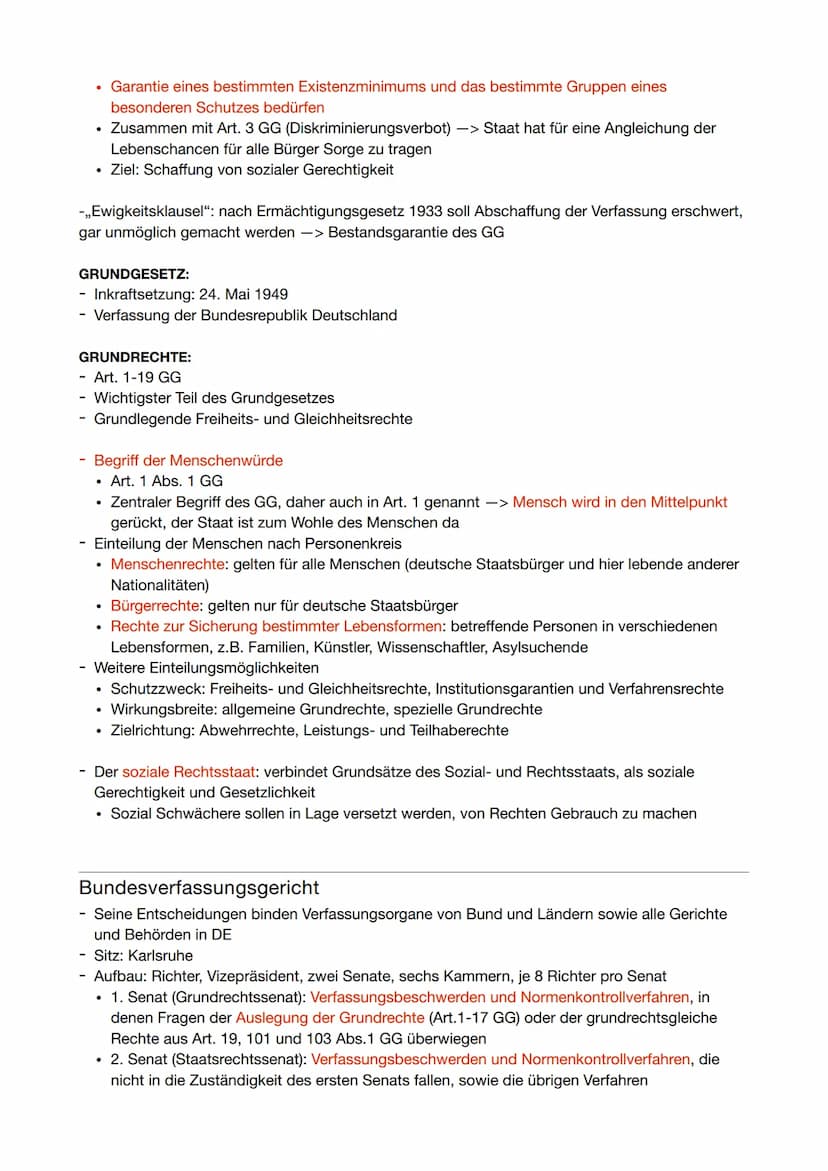 Q1.1 Verfassung und Verfassungswidrigkeit
Strukturprinzipien des Grundgesetzes
Auf einen Blick
Grundrechte (Art. 1-19)
Bürgerrechte
(nur für