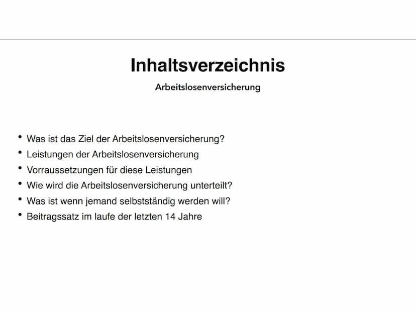 Die
Arbeitslosenversicherung
Die fünf Säulen der Sozialversicherung ●
●
●
Inhaltsverzeichnis
Arbeitslosenversicherung
Was ist das Ziel der A