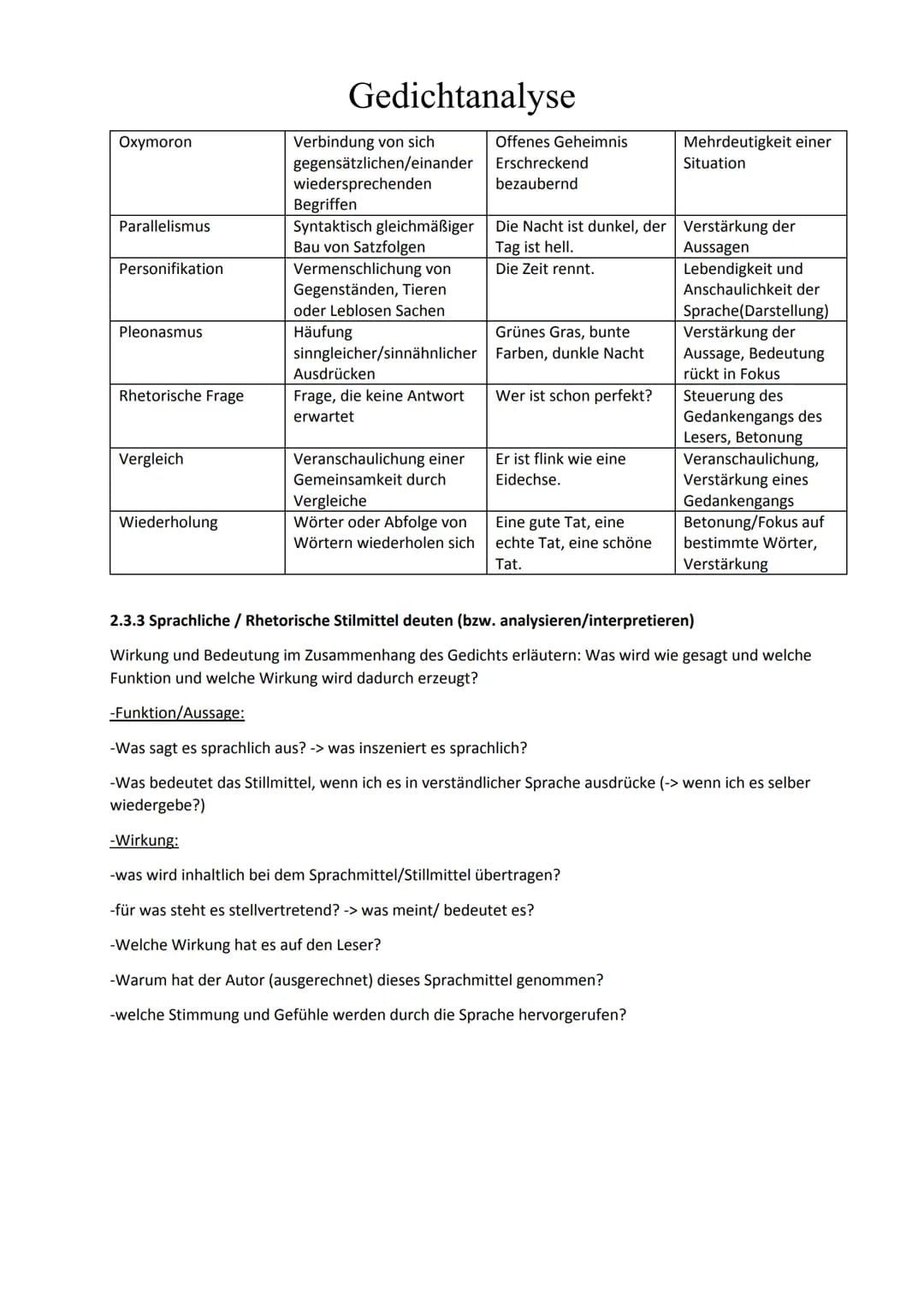 Gedichtanalyse
Was ist überhaupt eine Gedichtanalyse?
Unter Gedichtanalyse lässt sich im weiteren Sinne lässt sich jede systematische,
verst