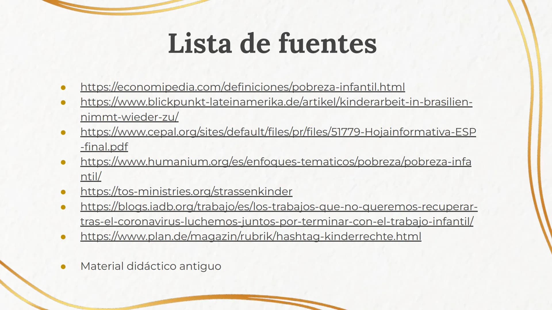 Pobreza infantil
en Latinoamérica Tabla de materias
1. Definición y informaciones generales
2. Estadísticas sobre pobreza infantil en Latino
