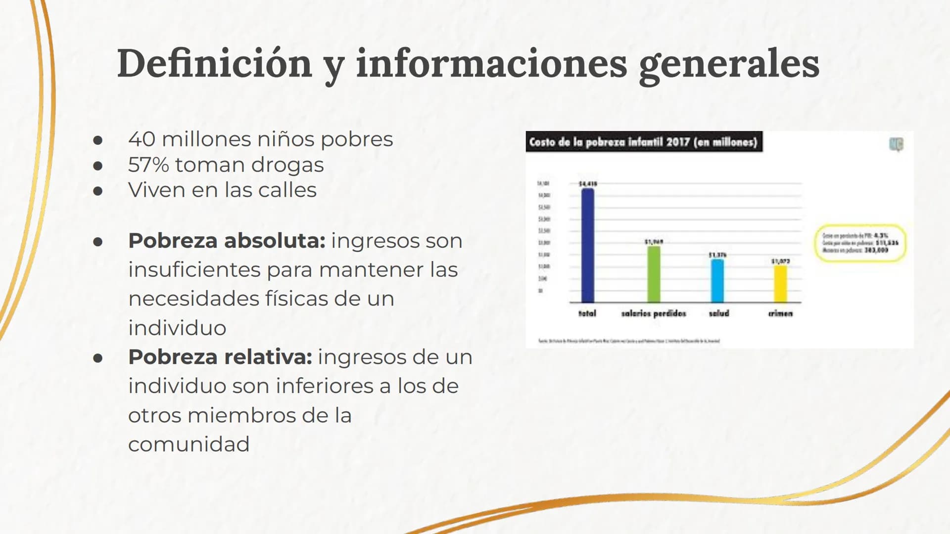 Pobreza infantil
en Latinoamérica Tabla de materias
1. Definición y informaciones generales
2. Estadísticas sobre pobreza infantil en Latino