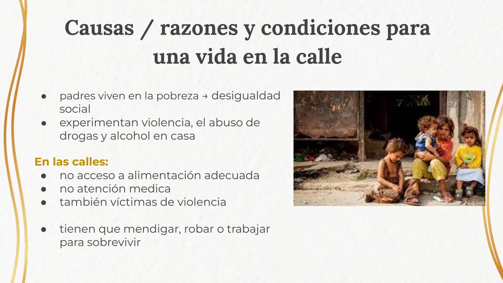 Pobreza infantil
en Latinoamérica Tabla de materias
1. Definición y informaciones generales
2. Estadísticas sobre pobreza infantil en Latino