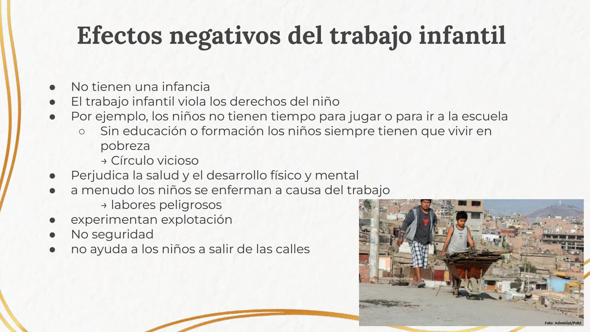 Pobreza infantil
en Latinoamérica Tabla de materias
1. Definición y informaciones generales
2. Estadísticas sobre pobreza infantil en Latino