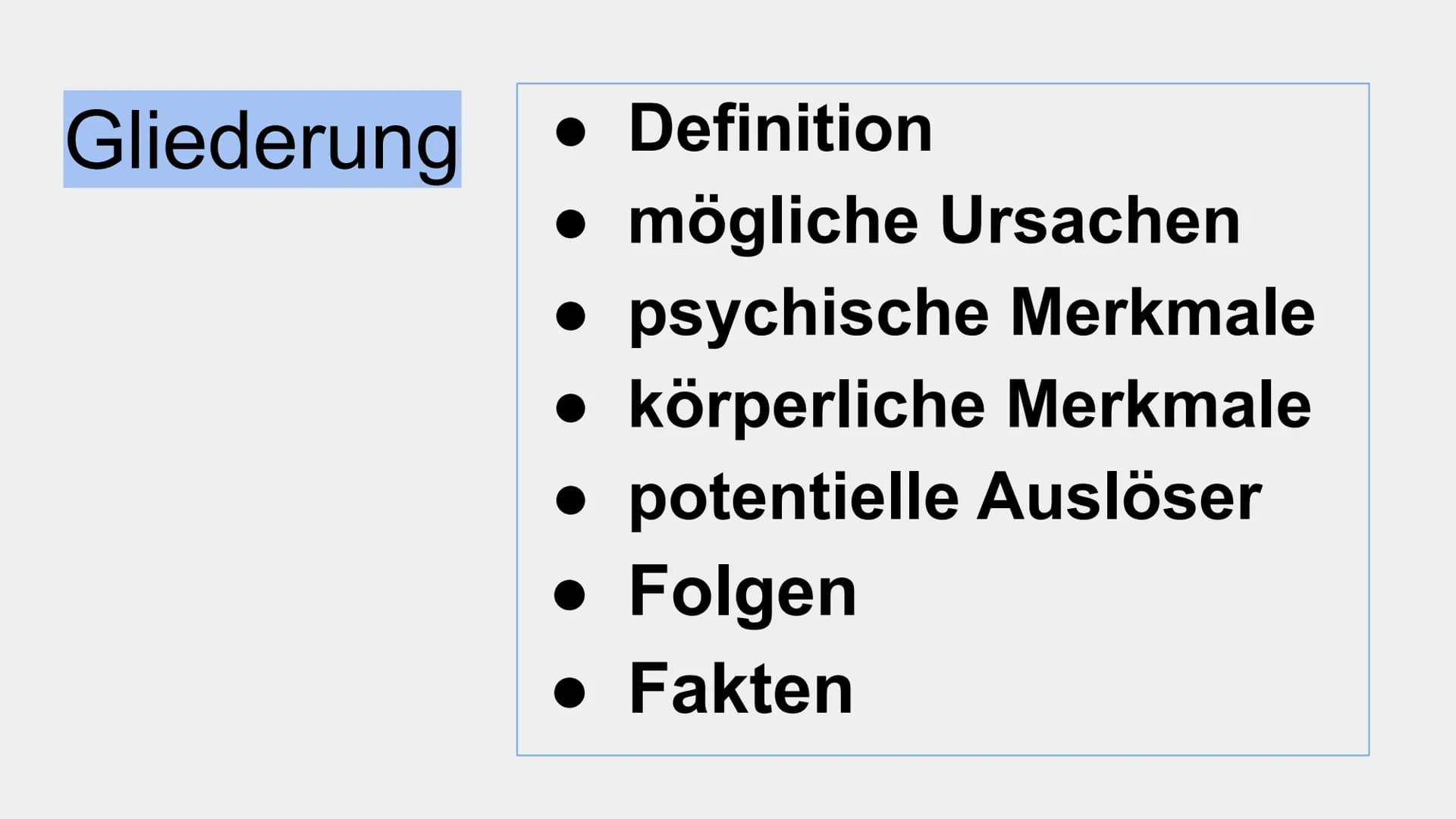 Magersucht
Präsentation von Gliederung
• Definition
mögliche Ursachen
psychische Merkmale
●
• körperliche Merkmale
potentielle Auslöser
Folg