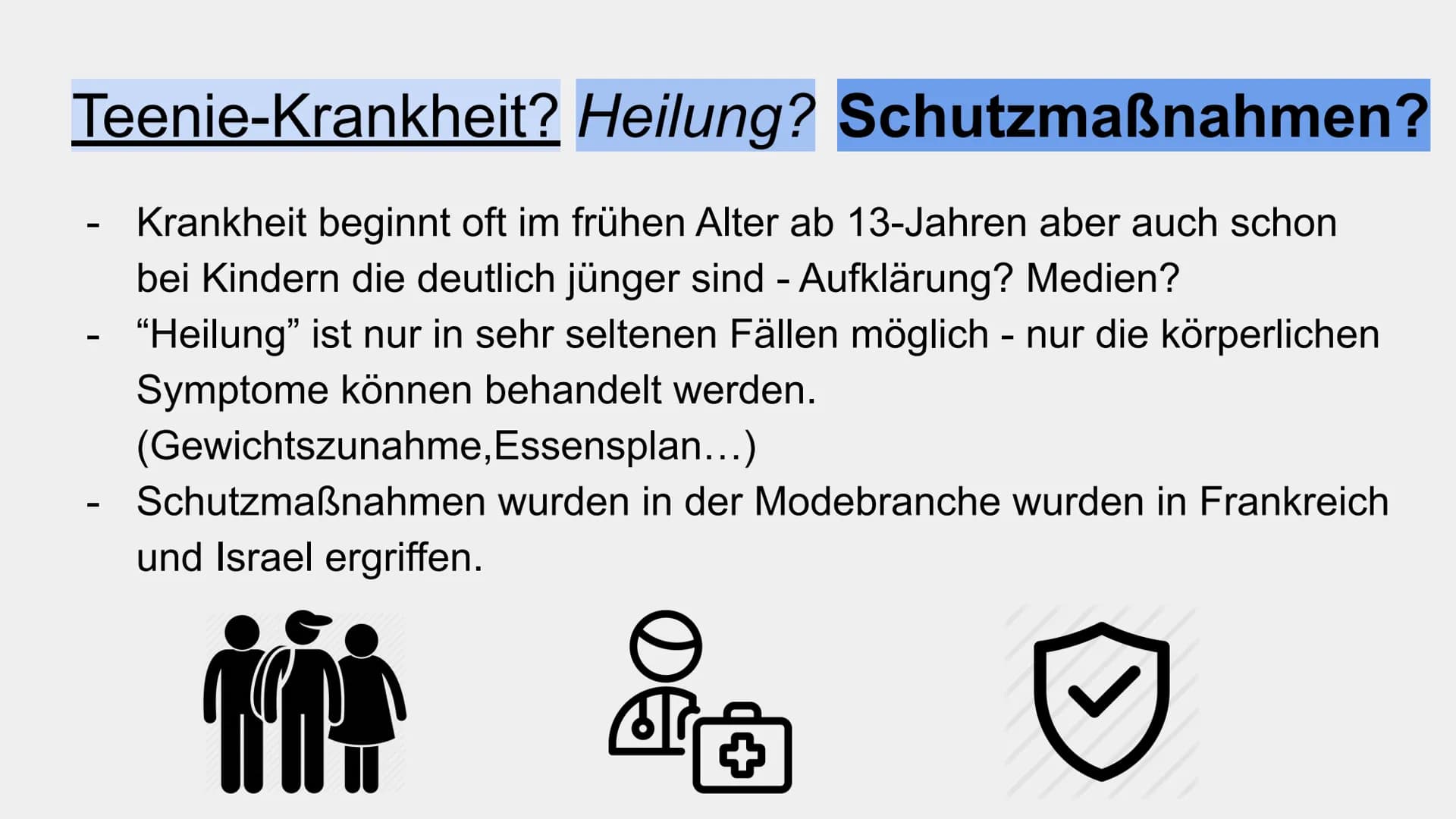 Magersucht
Präsentation von Gliederung
• Definition
mögliche Ursachen
psychische Merkmale
●
• körperliche Merkmale
potentielle Auslöser
Folg