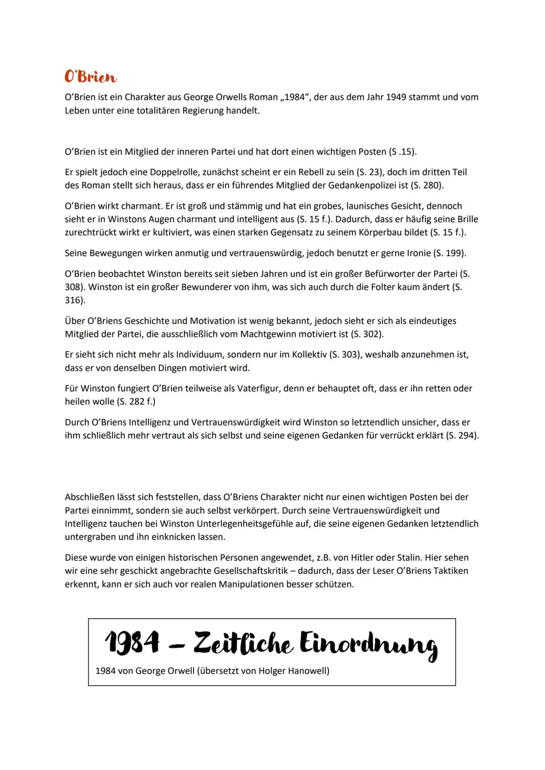 1984 - VOLLSTÄNDIGE Analyse
1984 von George Orwell (übersetzt von Holger Hanowell)
Handlungsübersicht, Charakterisierungen, zeitliche Einord