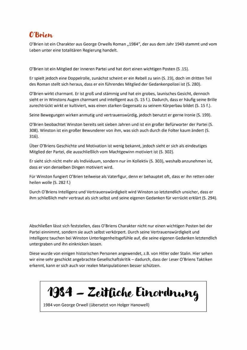 1984 - VOLLSTÄNDIGE Analyse
1984 von George Orwell (übersetzt von Holger Hanowell)
Handlungsübersicht, Charakterisierungen, zeitliche Einord