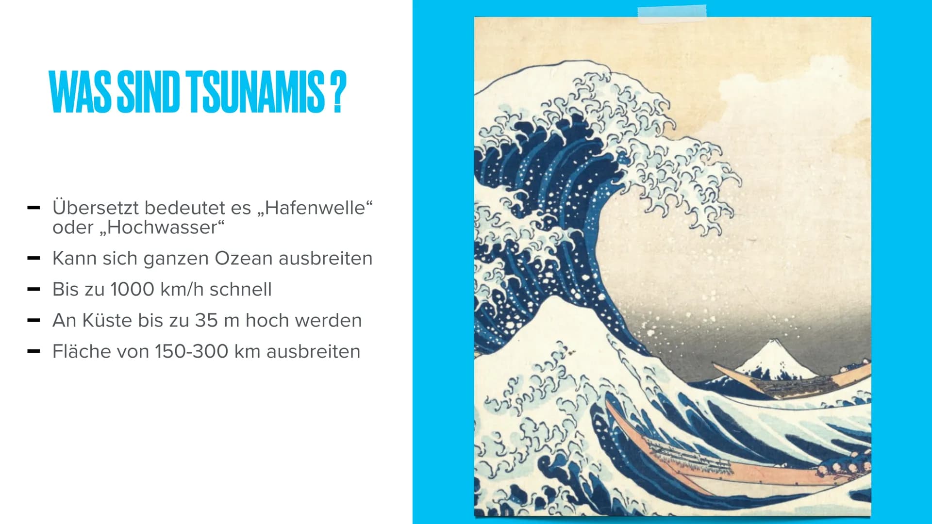 TSUNAMIS INHALTSVERZEICHNIS
-
—
-
—
Was sind Tsunamis ?
Wie entstehen sie ?
Video zur genaueren Erläuterung
Wo entstehen sie?
Das Frühwarnsy