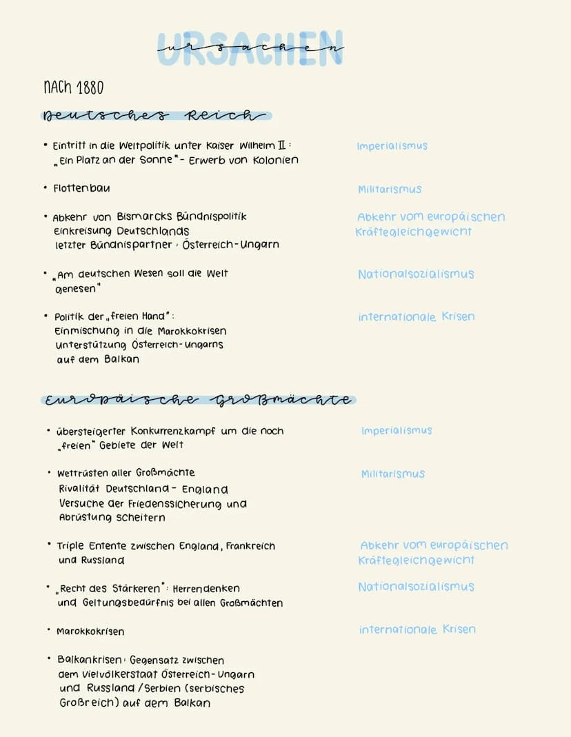 Geschichte
1. WR NACH 1880
Deutsches Reich
• Eintritt in die Weltpolitik unter Kaiser Wilhelm II:
Ein Platz an der Sonne"- Erwerb von Koloni