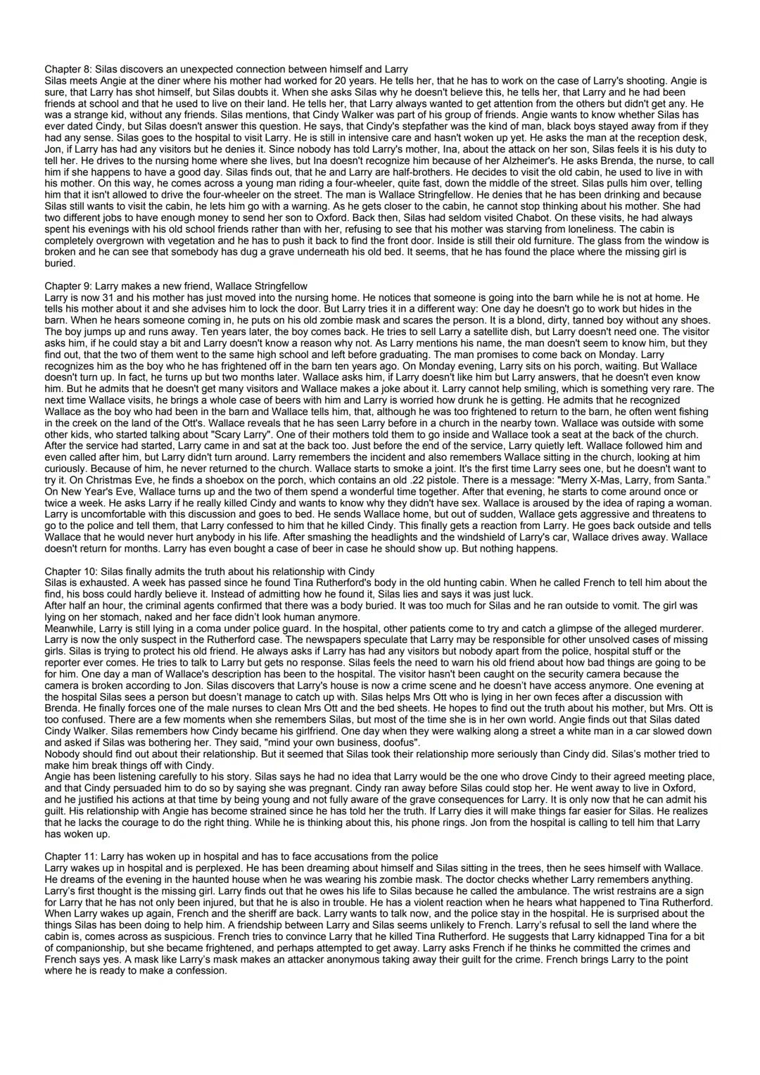 Chapter 1: An introduction to Larry Ott
The book starts with two important facts: A girl is missing and there is a „monster" with Larry's zo