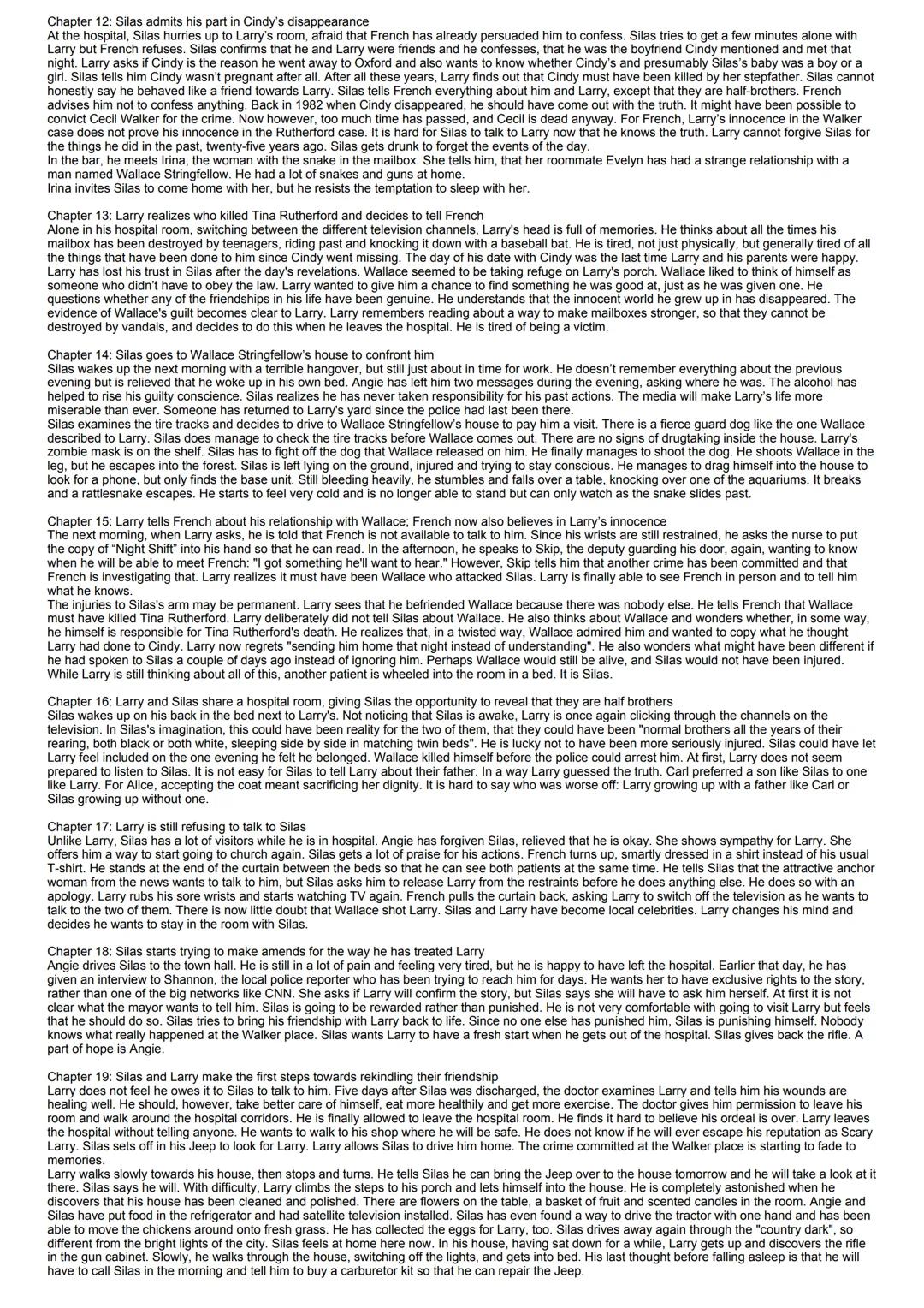 Chapter 1: An introduction to Larry Ott
The book starts with two important facts: A girl is missing and there is a „monster" with Larry's zo