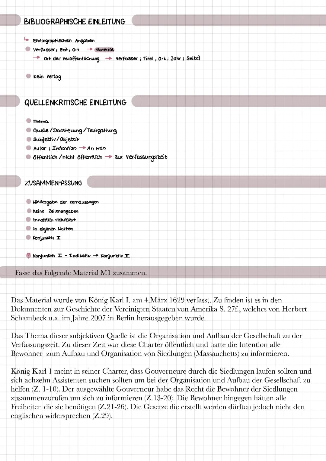 Einordnung in Historischen Kontext, Stellungnahme Aufbau + Beispiel