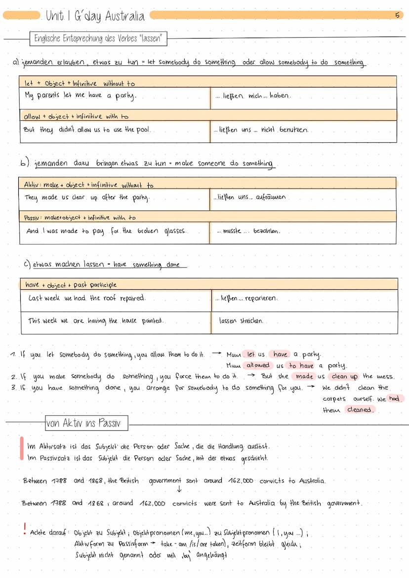 Unit 1 Gday Australia
Das Passiv
Passivsätze betonen, was mit einer Person oder einer Sache ohne eigenes Zutun geschieht
Im. Passivsatz. lie
