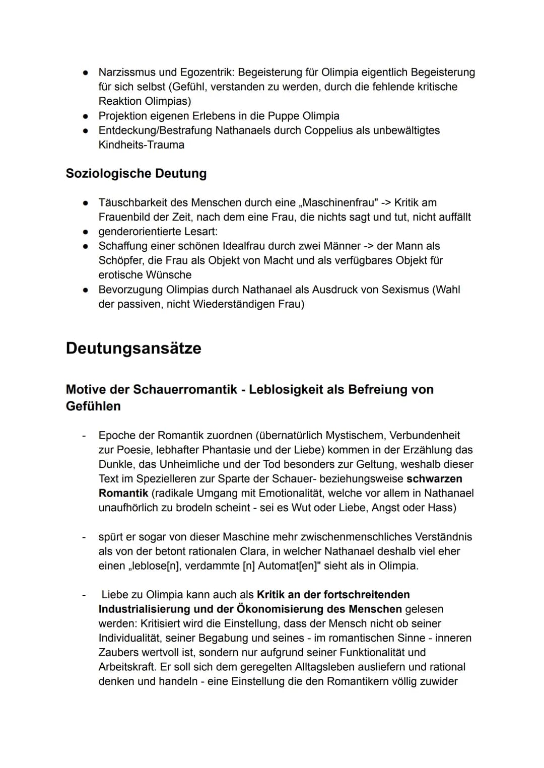 Inhalt
Schicksal eines jungen Studenten Nathanael. der von einem
einschneidenden traumatischen Erlebnis in seiner Jugend geprägt ist
nachdem