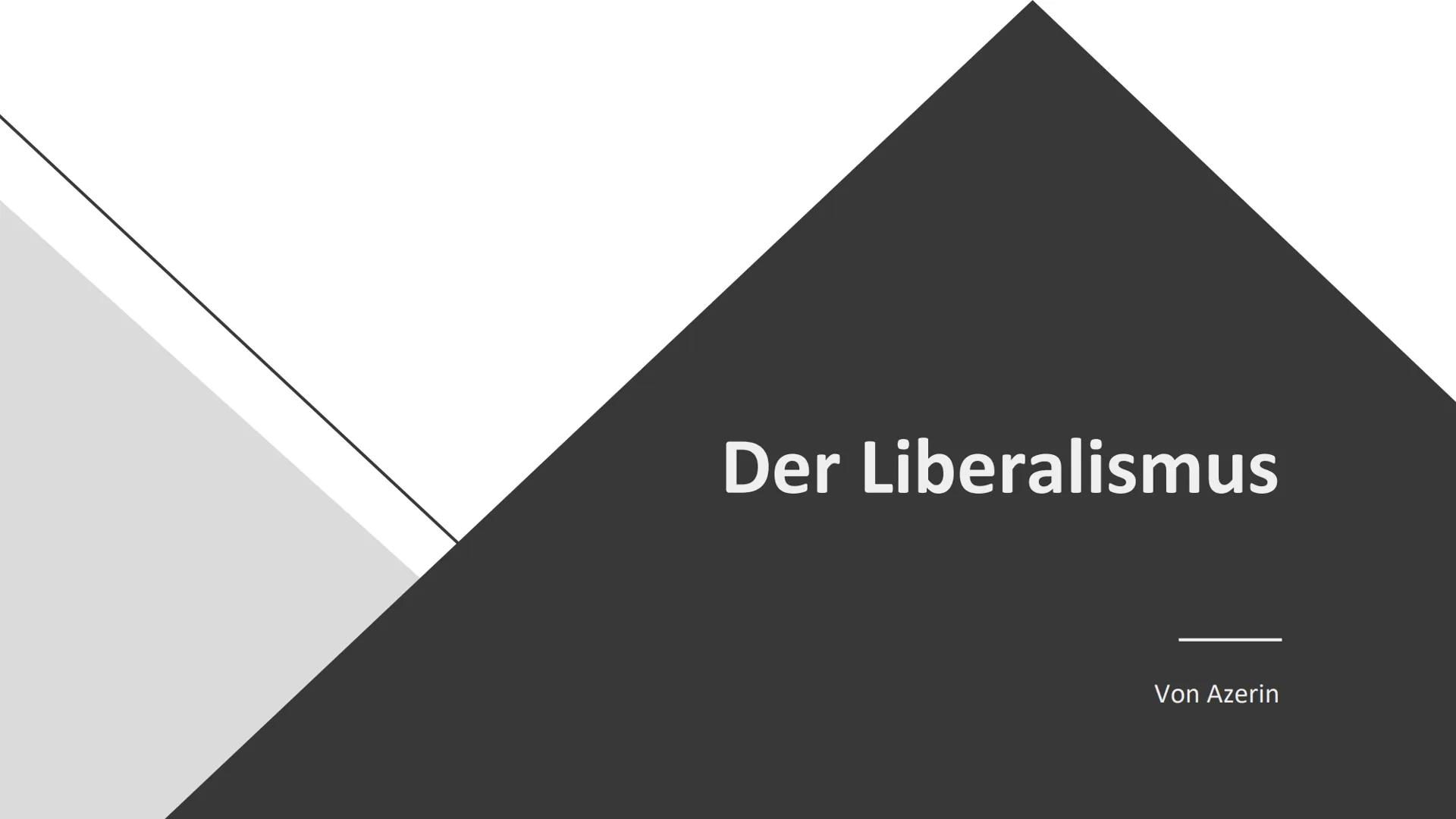Der Liberalismus
Von Azerin Gliederung
1. Einleitung
➤ Was ist der Liberalismus ?
2. Hauptteil
Grundidee
Entstehung
Verschiedene Formen (3)
