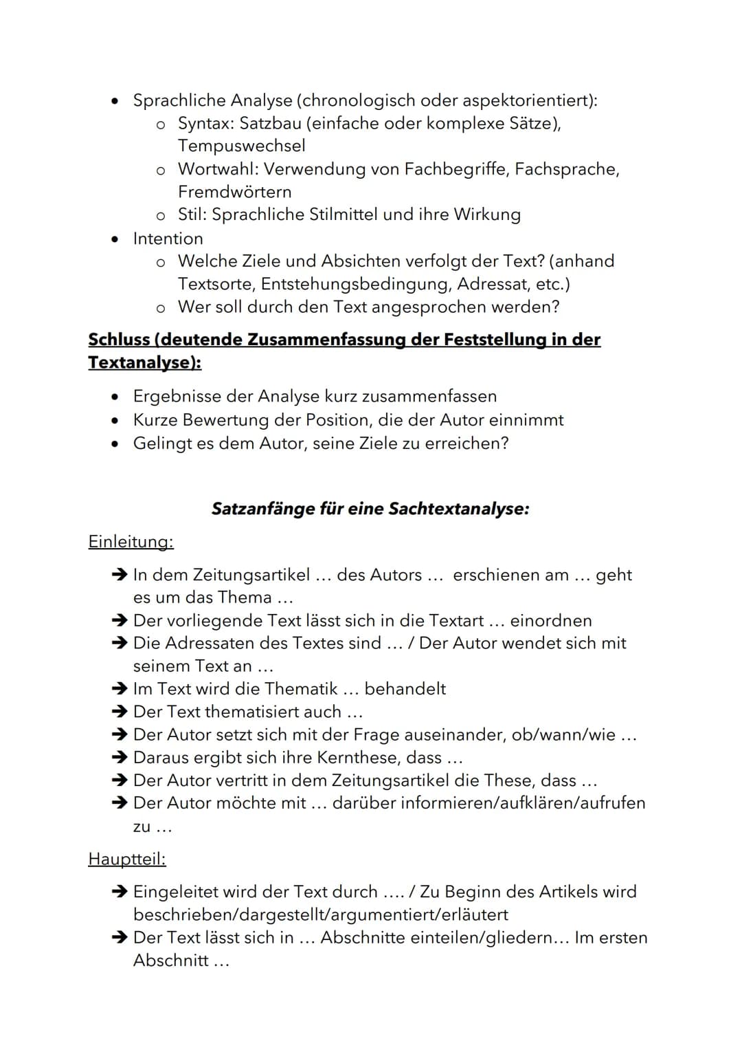 Sachtextanalyse Beispiel und Aufbau PDF - Übungstexte mit Lösungen für Klasse 7-11