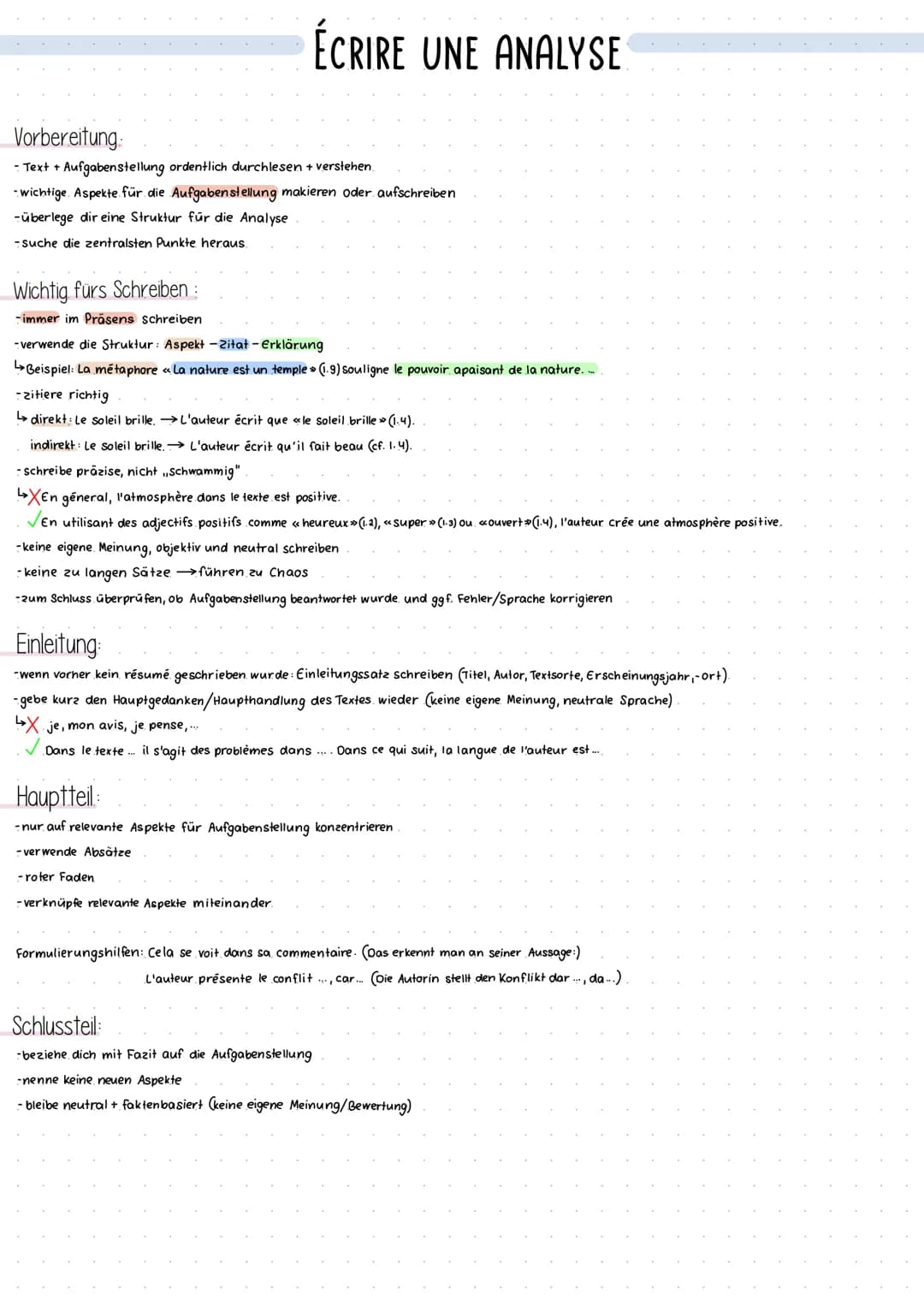 Vorbereitung.
- Text + Aufgabenstellung ordentlich durchlesen + verstehen.
- wichtige Aspekte für die Aufgabenstellung makieren oder aufschr