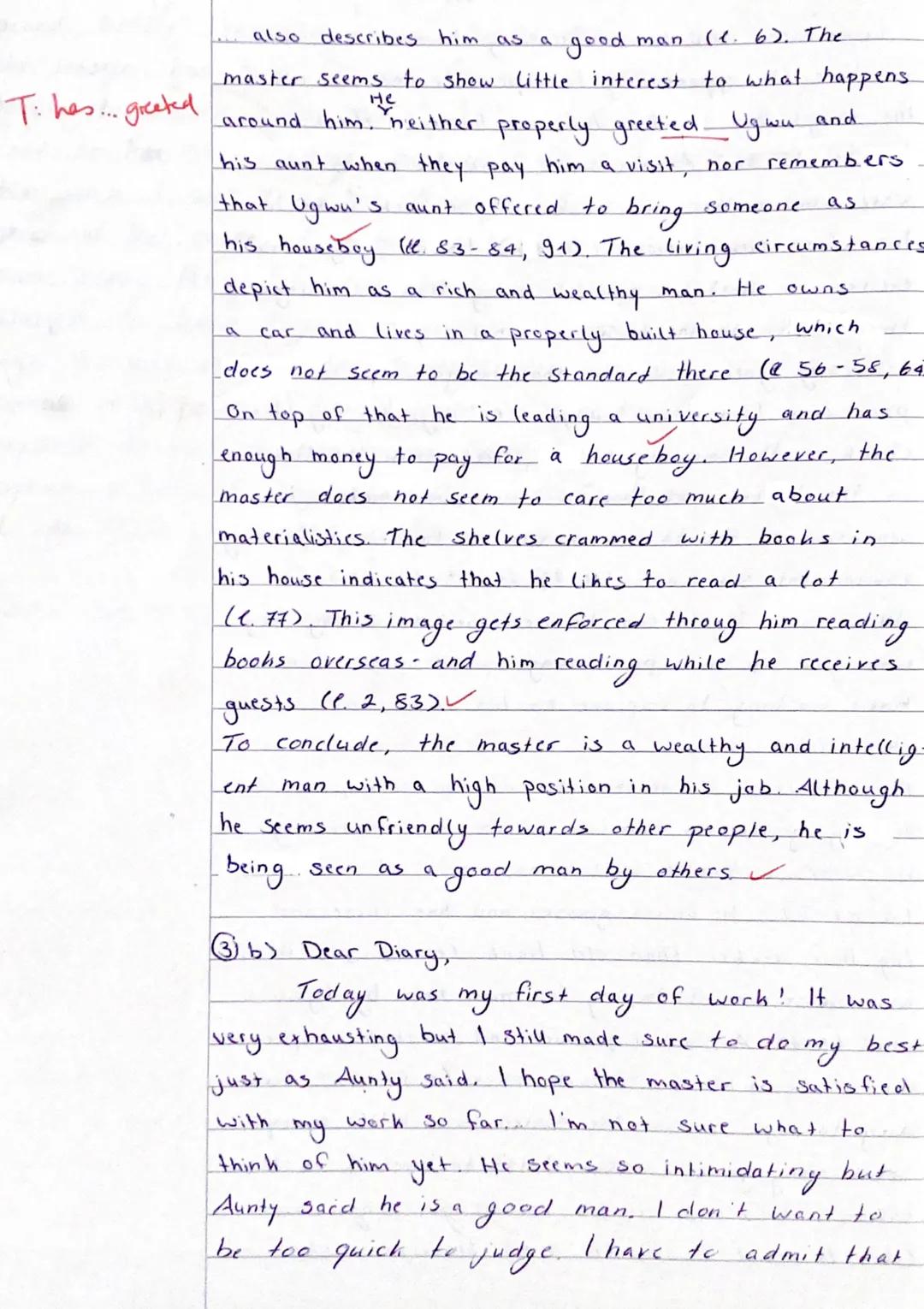 Assignments:

1. Point out the events depicted in the excerpt of the novel. (comprehension) (12)
2. Analyse how Adichie characterises the bo