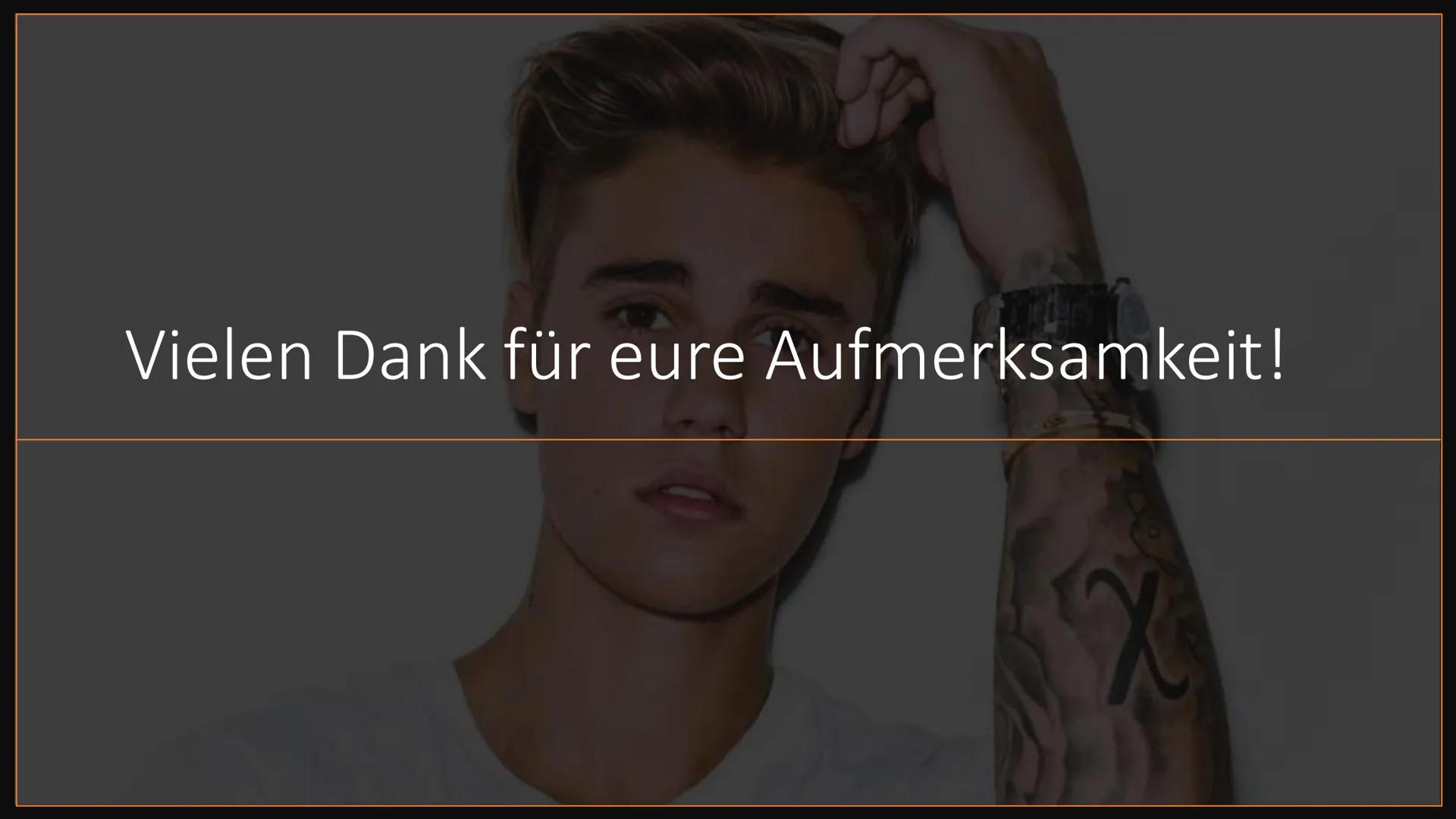 Justin Bieber
ANETA Inhalt
●
●
Justin Bieber
Karriere
Auszeichnungen
Tourneen
Veröffentlichungen
Quellen Justin Bieber
• 1.03.1994 geboren i