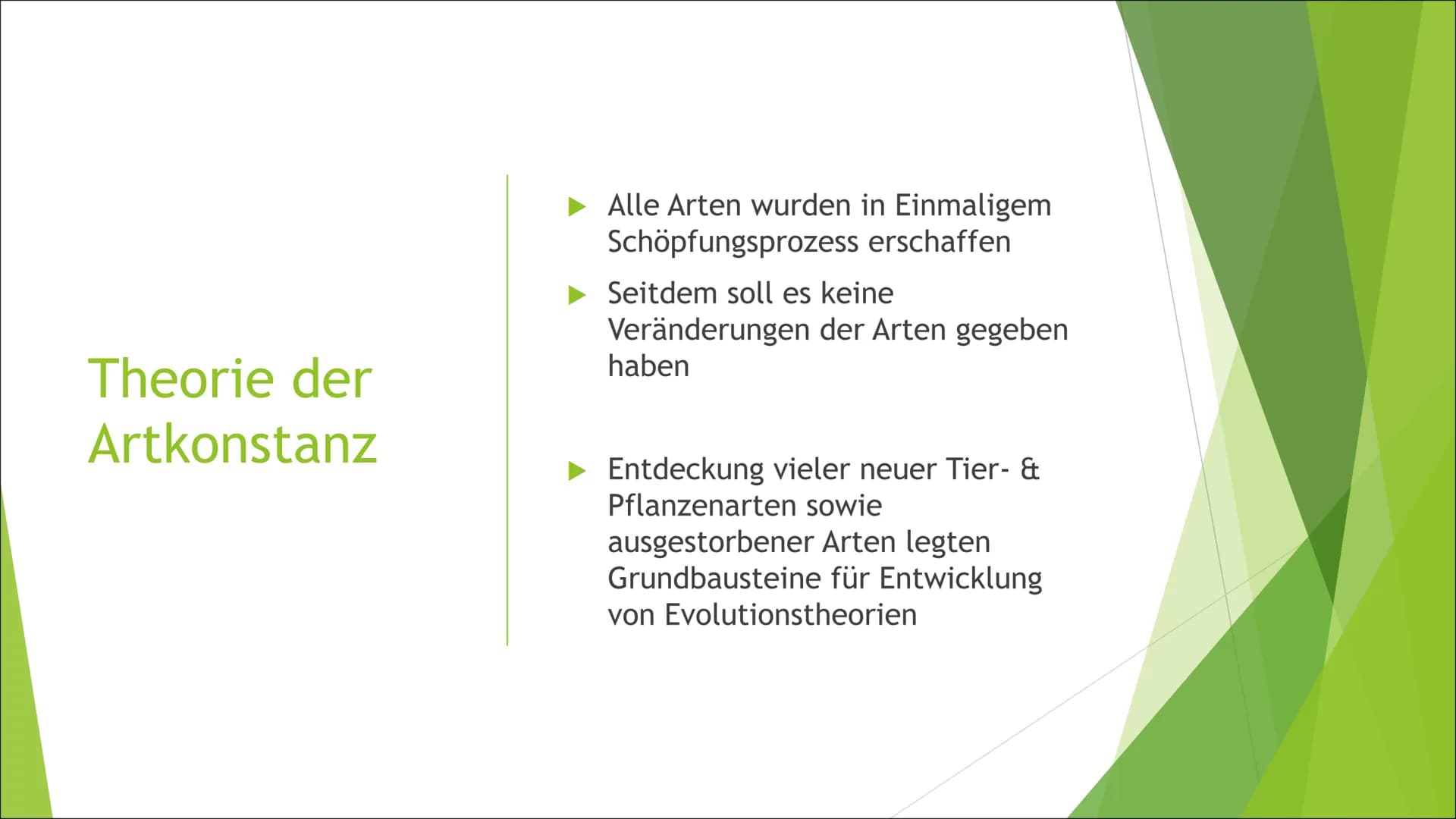 Die Evolution
Theorien nach Darwin und Lamarck Inhaltsverzeichnis
► Theorie der Artkonstanz
Definition: Art
Biographie von Lamarck & Darwin
