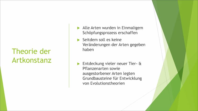 Die Evolution
Theorien nach Darwin und Lamarck Inhaltsverzeichnis
► Theorie der Artkonstanz
Definition: Art
Biographie von Lamarck & Darwin
