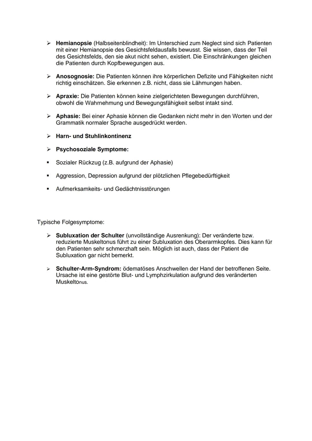 Definition:
Bei einem Schlaganfall treten plötzlich (,,schlagartig") Symptome wie Hemiplegie
(Halbseitenlähmung), Bewegungs-, Sprach- und Be