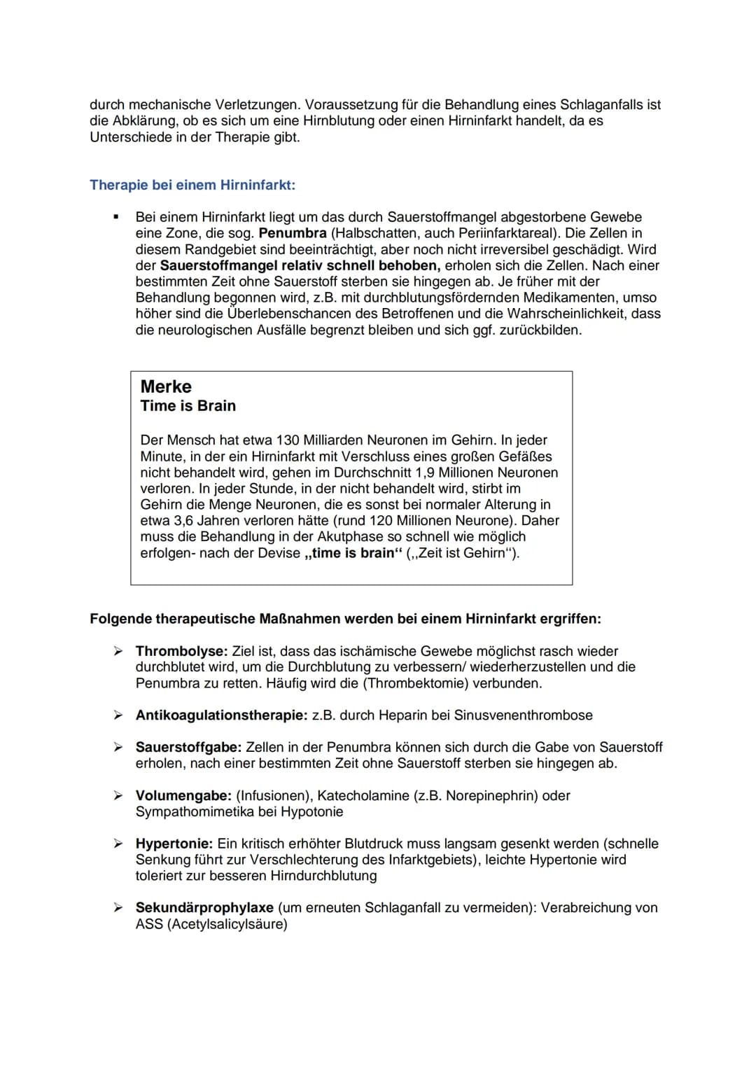 Definition:
Bei einem Schlaganfall treten plötzlich (,,schlagartig") Symptome wie Hemiplegie
(Halbseitenlähmung), Bewegungs-, Sprach- und Be