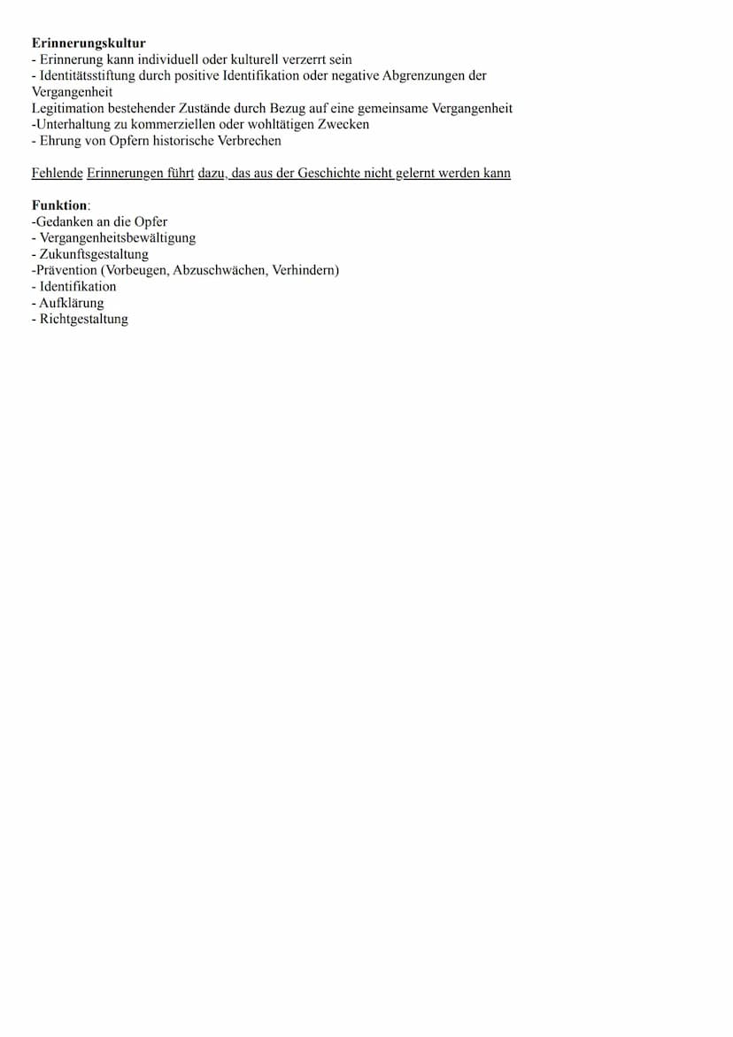 Geschichtsbewusstsein
- jeder einzelne hat eine Vorstellung von Geschichte; individuell gebildet, vereinbar
- wird mit der Sprache erlernt u