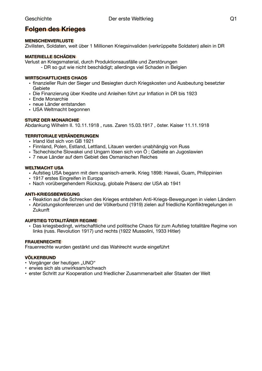 Geschichte
Der erste Weltkrieg
Vorgeschichte und Ursachen
BÜNDNISSYSTEM
Bismarck sorgte für ausgeweitetes Bündnissystem DR
• Konflikt und au