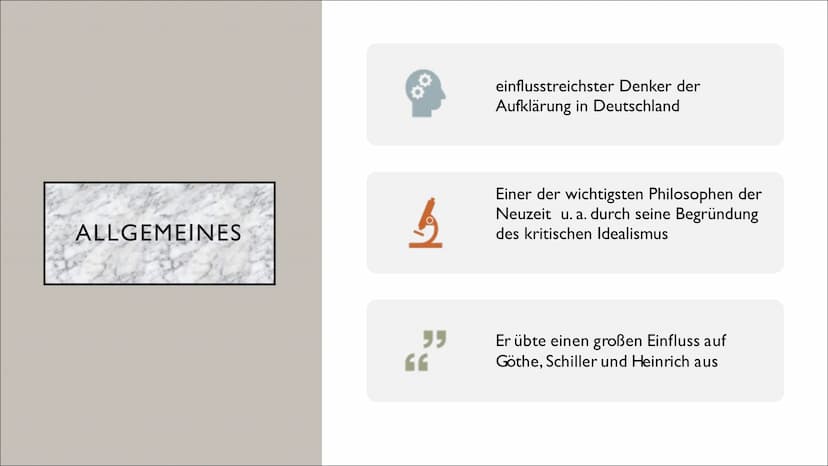 IMMANUEL KANT
Von Anna Lena und Anna INHALT
1. Steckbrief
2. Allgemeines
3. Biografie
4. Kritik der reinen Vernunft(die vier
wesentlichen Fr