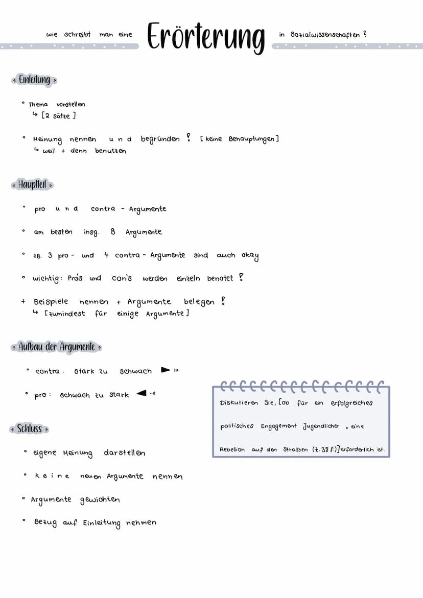 Einleitung
O
0
Hauptteil
0
。
O Position des Autors.
0
TATTE Satz
0
auch Adressat (,, Zielgruppe") und Einordnung (zB. Blog, Interview, komme