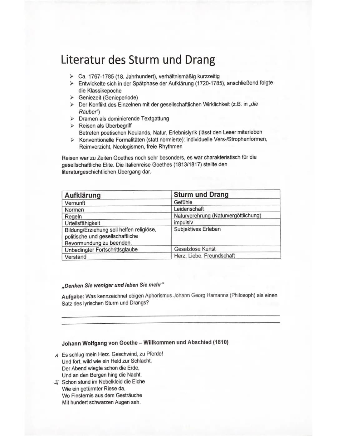 Literatur des Sturm und Drang