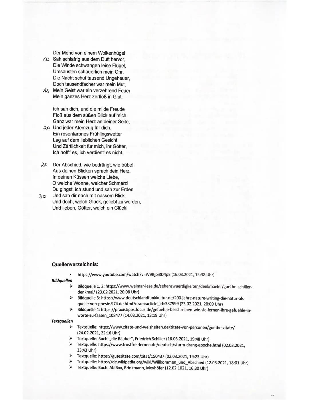 Literatur des Sturm und Drang
> Ca. 1767-1785 (18. Jahrhundert), verhältnismäßig kurzzeitig
> Entwickelte sich in der Spätphase der Aufkläru