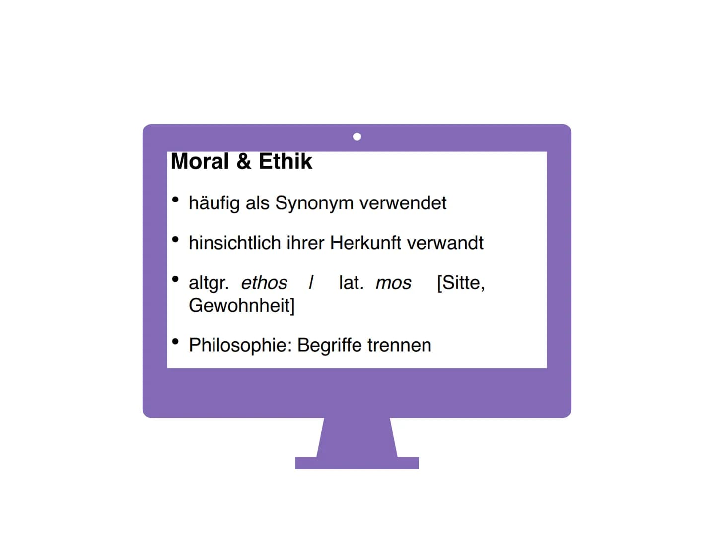 Moral
Ethik
Kultur
Eine Präsentation von Isabela Moskal Normen
→nicht bindende Handlungsvorschriften
→ Ist eine Handlung erlaubt?
→ Strafen 