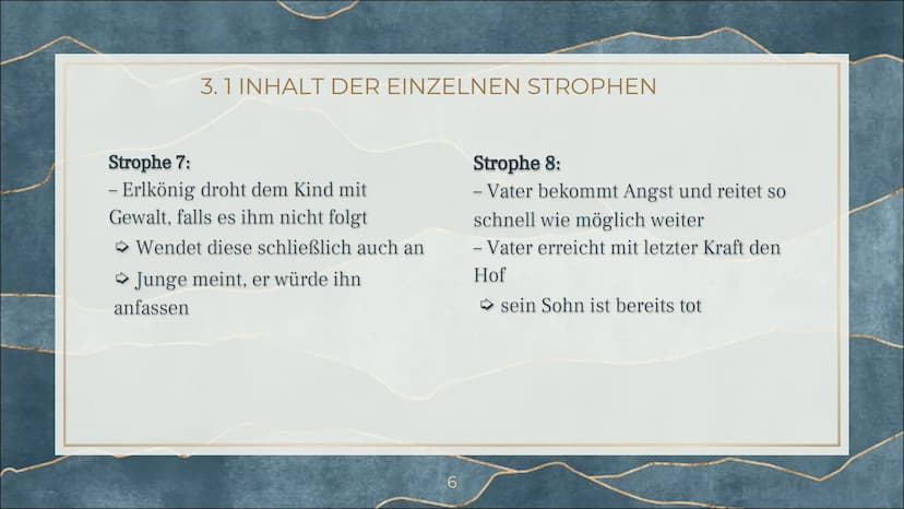ERLKÖNIG
Johann Wolfgang von Goethe 1. VORTRAG DES GEDICHTS
Wer reitet so spät durch Nacht und Wind?
Es ist der Vater mit seinem Kind;
Er ha